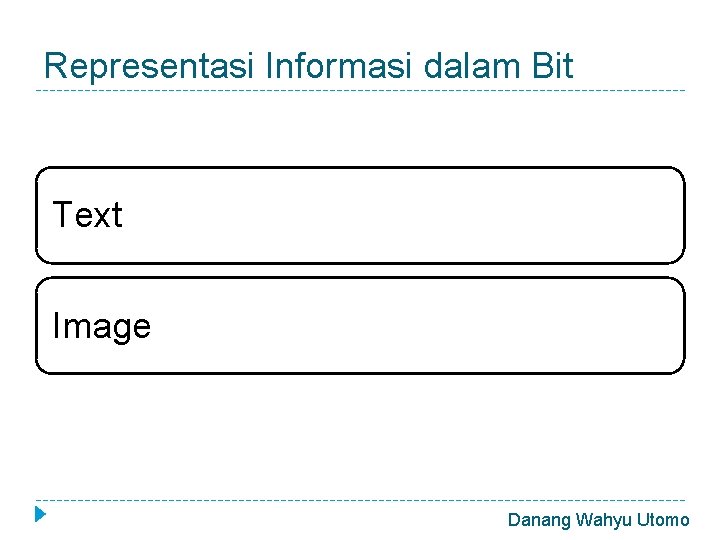 Representasi Informasi dalam Bit Text Image Danang Wahyu Utomo 