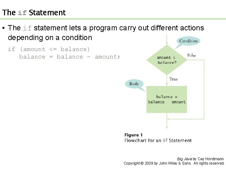 The if Statement • The if statement lets a program carry out different actions