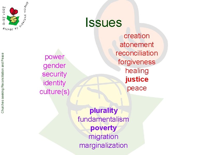 Churches seeking Reconciliation and Peace Issues power gender security identity culture(s) creation atonement reconciliation