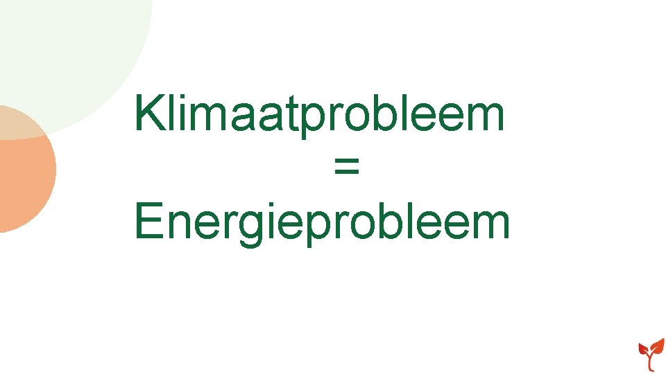 Klimaatprobleem = Energieprobleem 