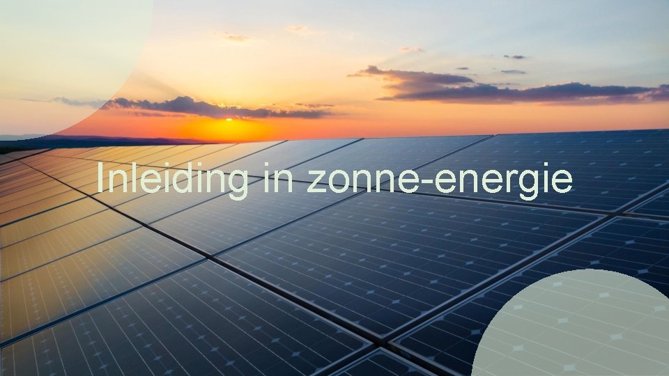 Inleiding in zonne-energie 