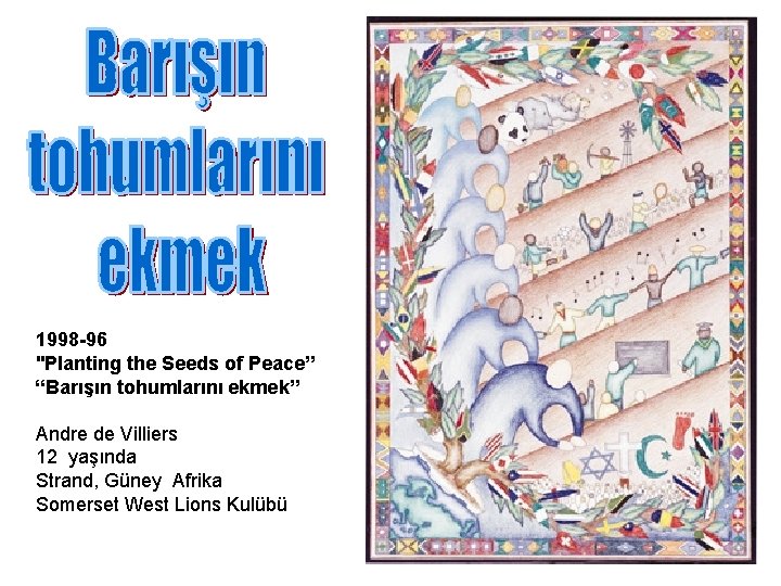 1998 -96 "Planting the Seeds of Peace” “Barışın tohumlarını ekmek” Andre de Villiers 12