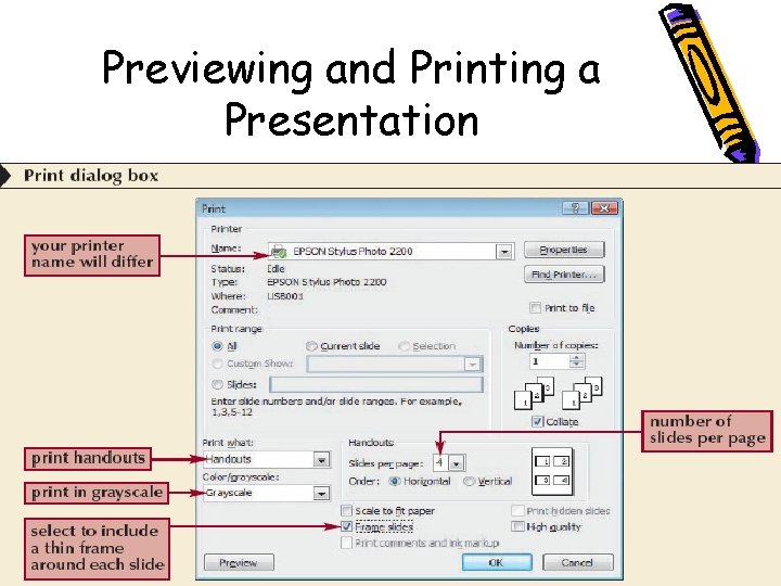 Previewing and Printing a Presentation 