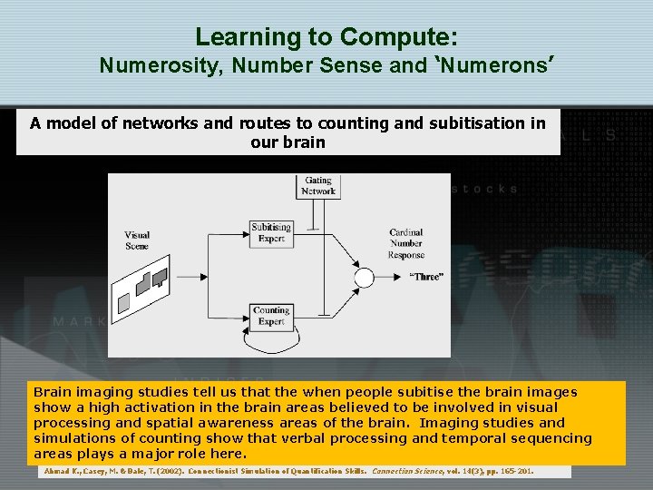 Learning to Compute: Numerosity, Number Sense and ‘Numerons’ A model of networks and routes