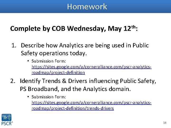 Homework Complete by COB Wednesday, May 12 th: 1. Describe how Analytics are being