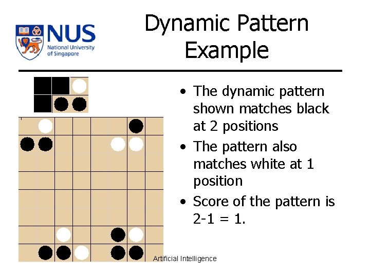 Dynamic Pattern Example • The dynamic pattern shown matches black at 2 positions •