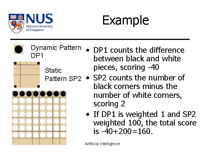 Example Dynamic Pattern • DP 1 counts the difference DP 1 between black and