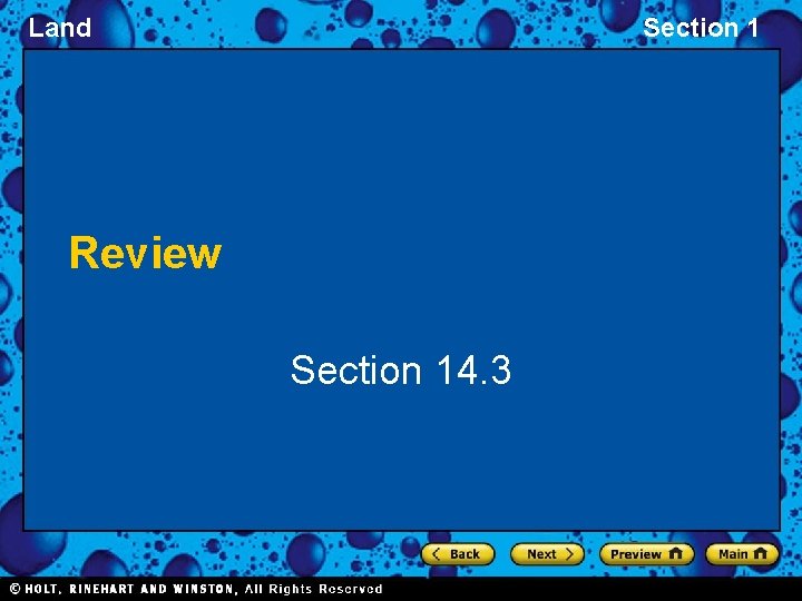 Land Section 1 Review Section 14. 3 
