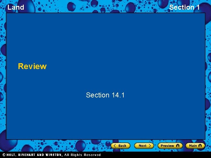 Land Section 1 Review Section 14. 1 