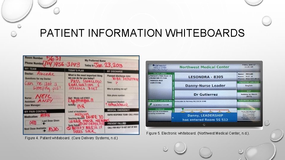 PATIENT INFORMATION WHITEBOARDS Figure 5. Electronic whiteboard. (Northwest Medical Center, n. d. ). Figure