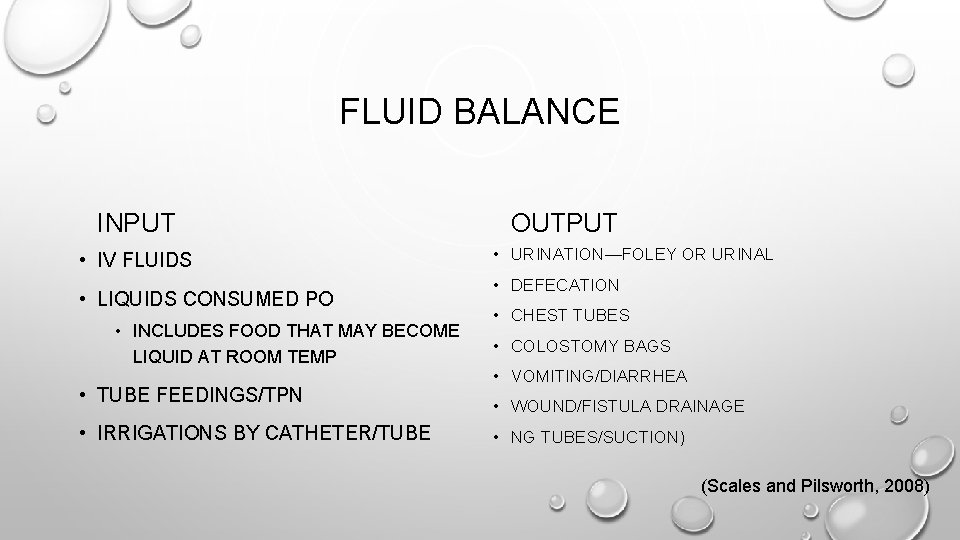 FLUID BALANCE INPUT • IV FLUIDS • LIQUIDS CONSUMED PO • INCLUDES FOOD THAT