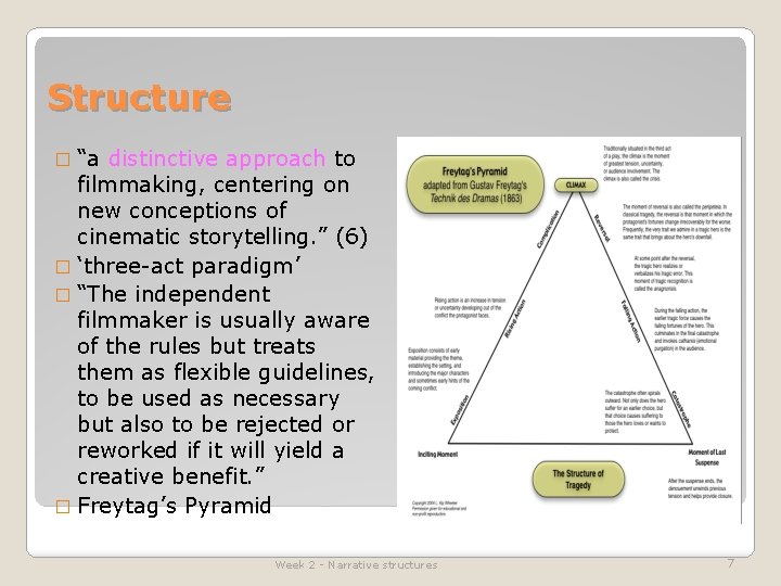 Structure � “a distinctive approach to filmmaking, centering on new conceptions of cinematic storytelling.