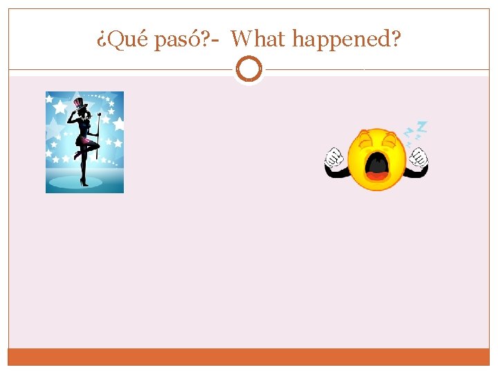 ¿Qué pasó? - What happened? 