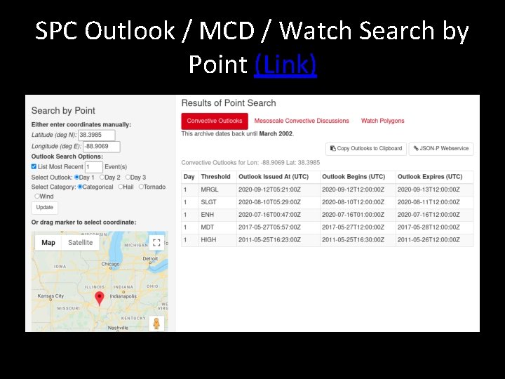 SPC Outlook / MCD / Watch Search by Point (Link) 