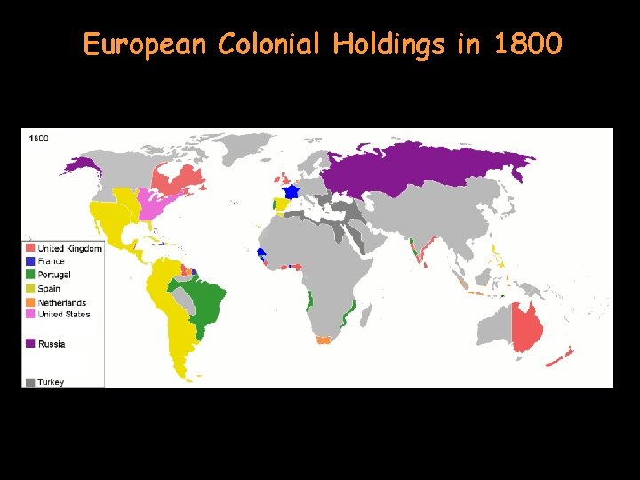 European Colonial Holdings in 1800 