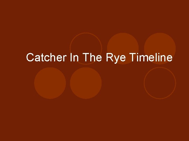 Catcher In The Rye Timeline 