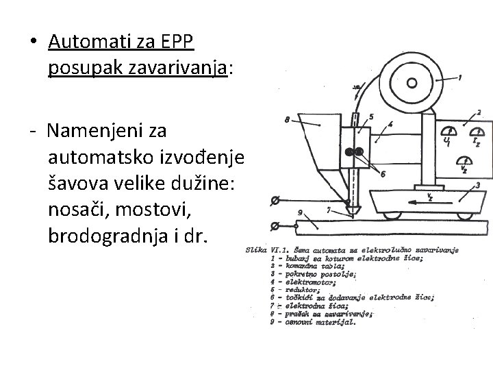  • Automati za EPP posupak zavarivanja: - Namenjeni za automatsko izvođenje šavova velike