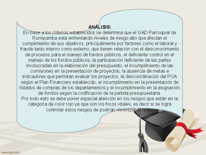 ANÁLISIS: En base a los criterios establecidos se determina que el GAD Parroquial de