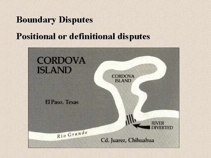 Boundary Disputes Positional or definitional disputes 