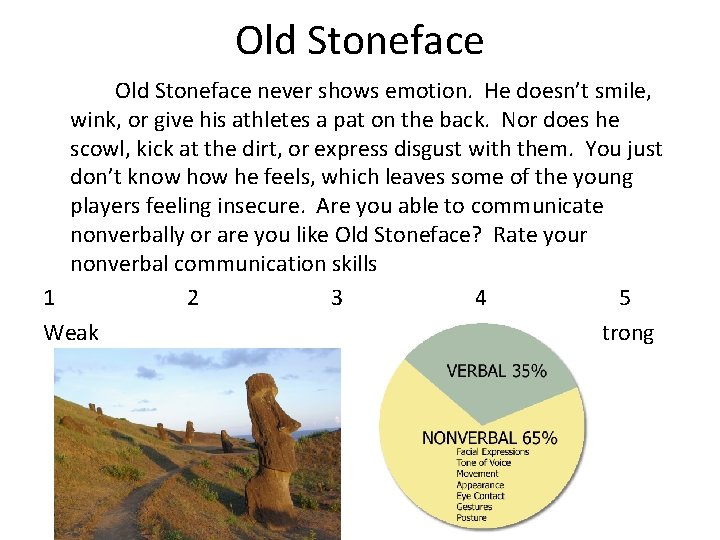 Old Stoneface never shows emotion. He doesn’t smile, wink, or give his athletes a