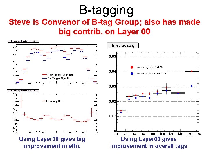 B-tagging Steve is Convenor of B-tag Group; also has made big contrib. on Layer