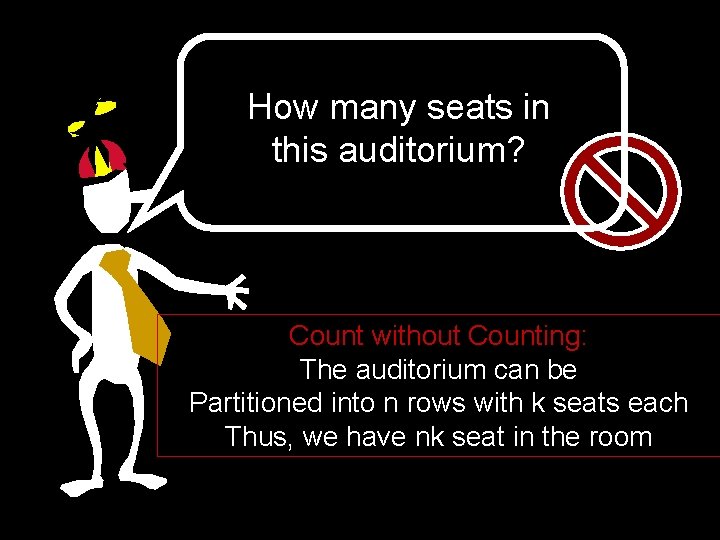 How many seats in this auditorium? Count without Counting: The auditorium can be Partitioned