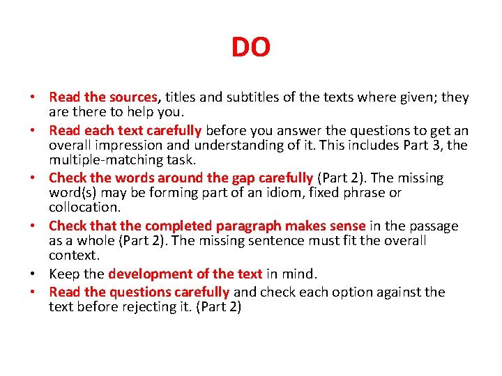 DO • Read the sources, titles and subtitles of the texts where given; they