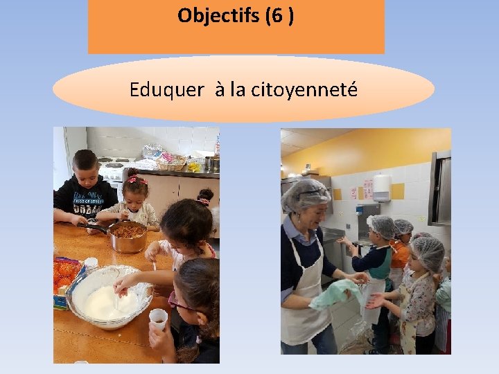 Objectifs (6 ) Eduquer à la citoyenneté 