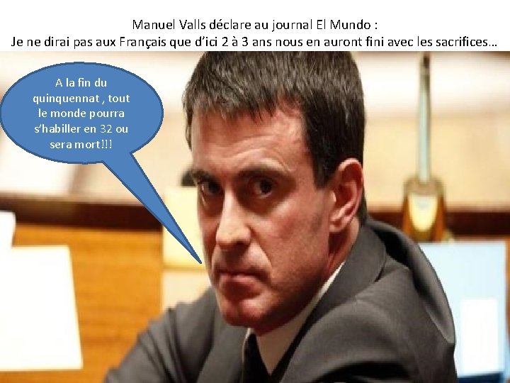 Manuel Valls déclare au journal El Mundo : Je ne dirai pas aux Français