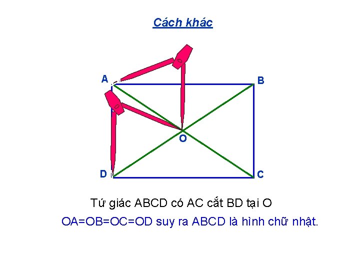 Cách khác A B O D C Tứ giác ABCD có AC cắt BD