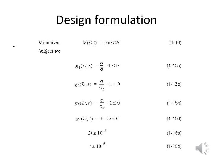 Design formulation. 