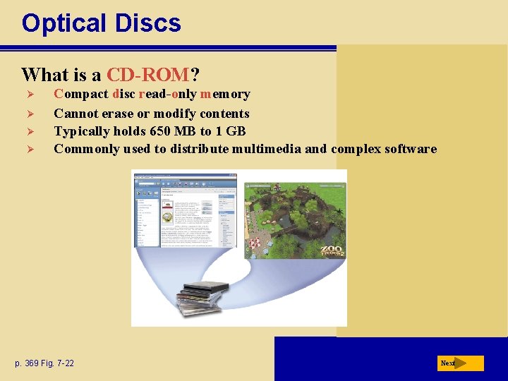 Optical Discs What is a CD-ROM? Ø Ø Compact disc read-only memory Cannot erase