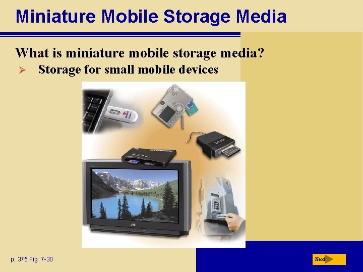 Miniature Mobile Storage Media What is miniature mobile storage media? Ø Storage for small