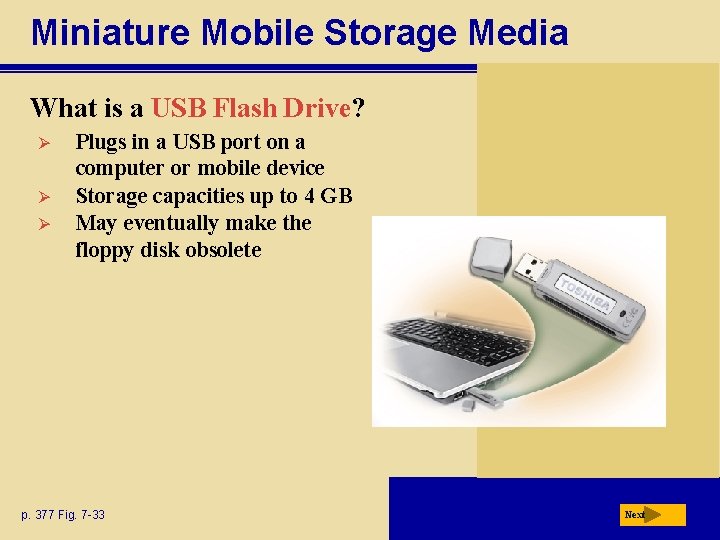 Miniature Mobile Storage Media What is a USB Flash Drive? Ø Ø Ø Plugs