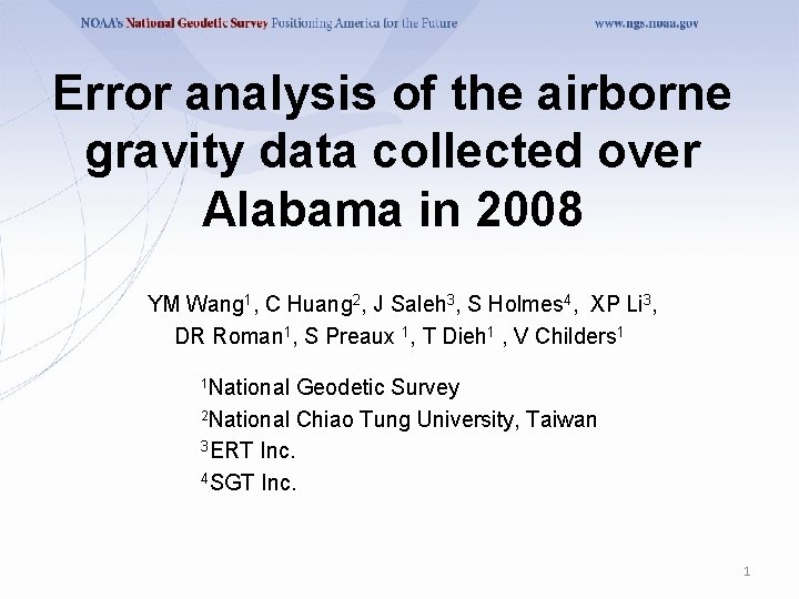 Error analysis of the airborne gravity data collected over Alabama in 2008 YM Wang