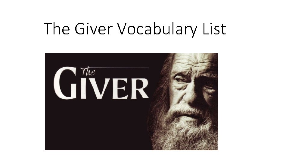 The Giver Vocabulary List 