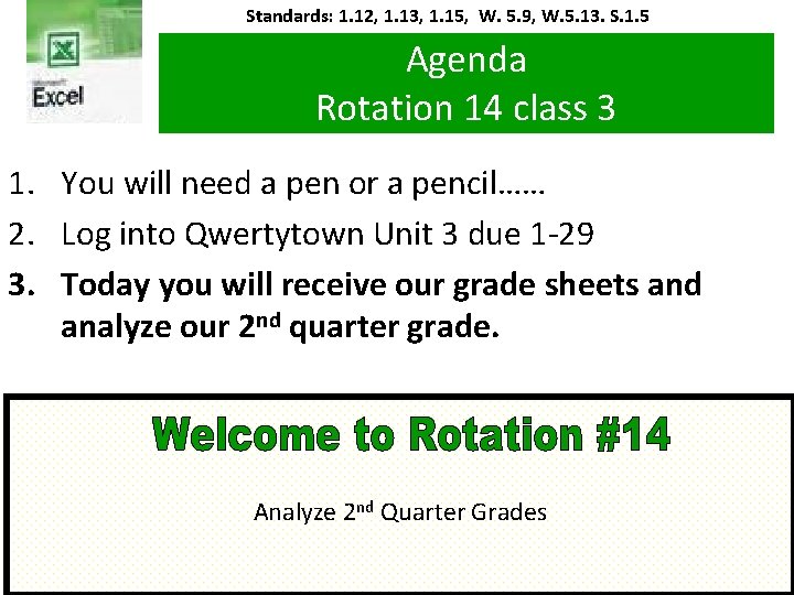 Standards: 1. 12, 1. 13, 1. 15, W. 5. 9, W. 5. 13. S.