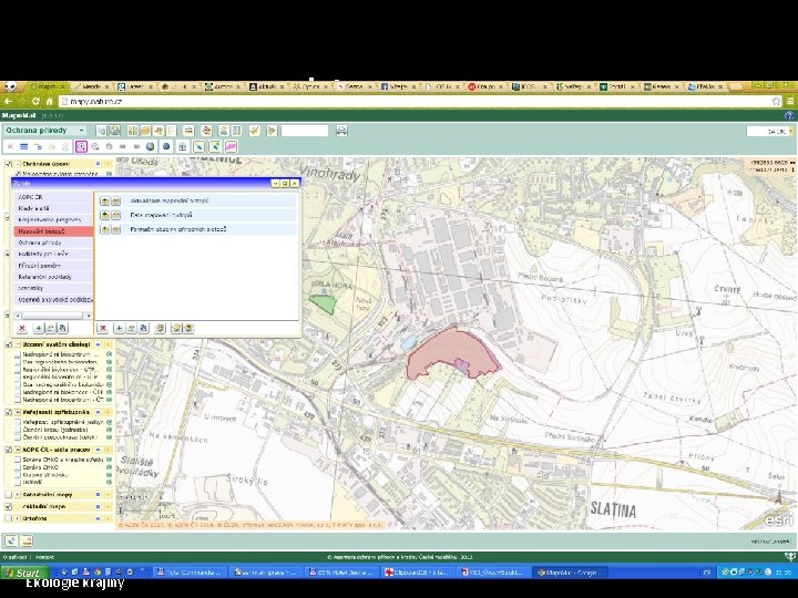 biotopy • • • Mapomat Mapa potenciální vegetace Mapa současné vegetace Mapa chráněných území