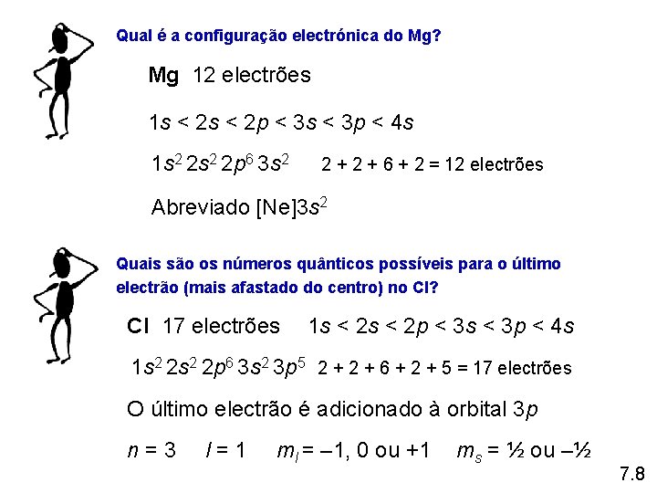 Qual é a configuração electrónica do Mg? Mg 12 electrões 1 s < 2