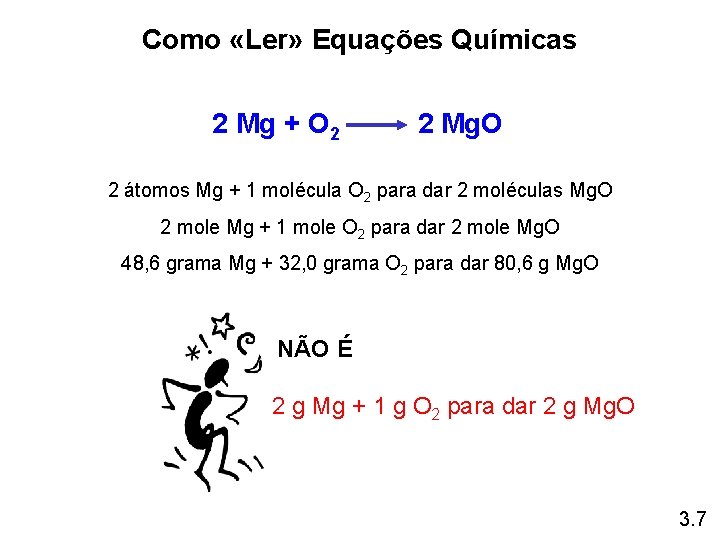 Como «Ler» Equações Químicas 2 Mg + O 2 2 Mg. O 2 átomos