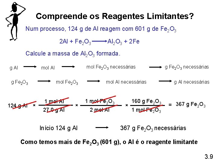 Compreende os Reagentes Limitantes? Num processo, 124 g de Al reagem com 601 g