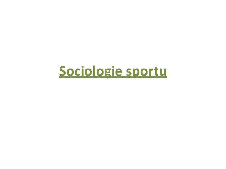 Sociologie sportu 