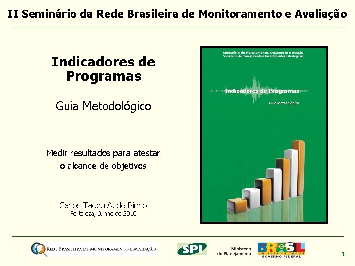 II Seminário da Rede Brasileira de Monitoramento e Avaliação Indicadores de Programas Guia Metodológico