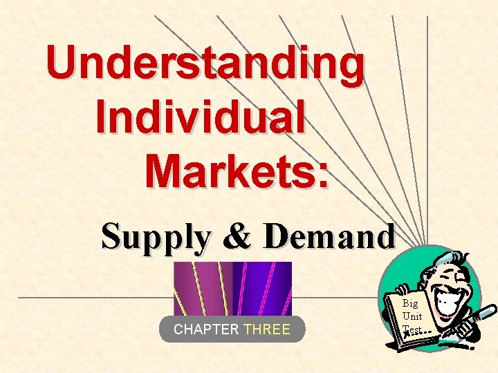 Understanding Individual Markets: Supply & Demand CHAPTER THREE Big Unit Test 