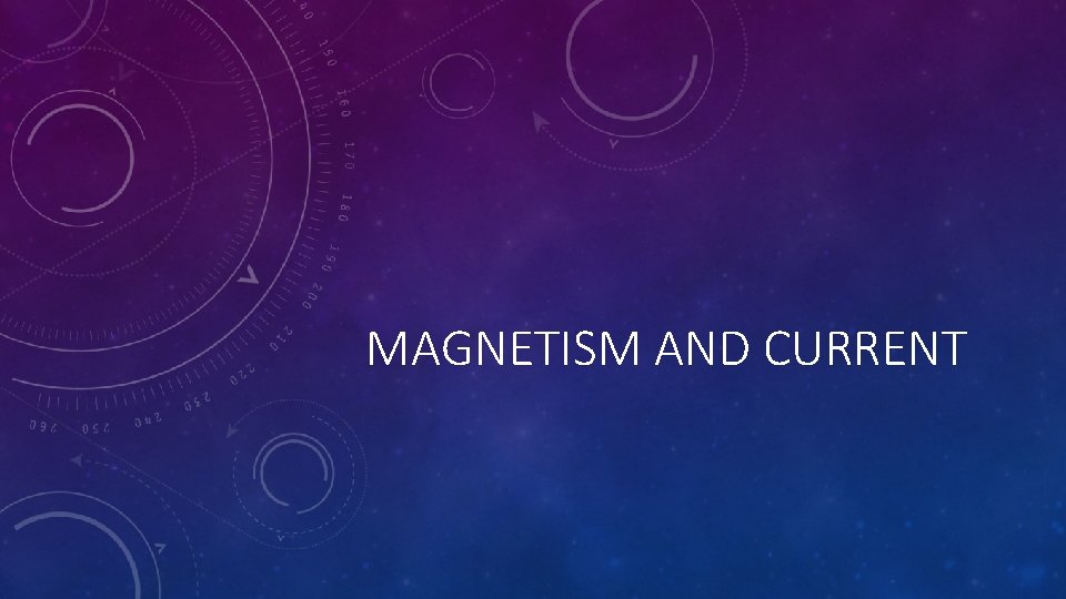 MAGNETISM AND CURRENT 