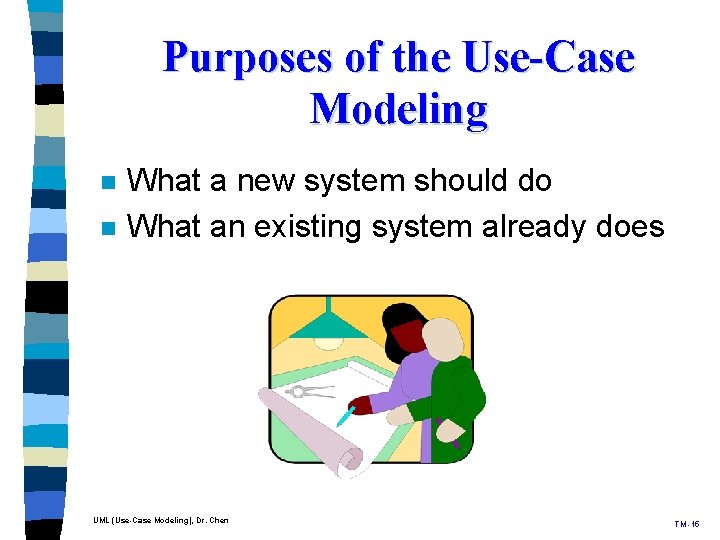 Purposes of the Use-Case Modeling n n What a new system should do What Purposes of the Use-Case Modeling n n What a new system should do What