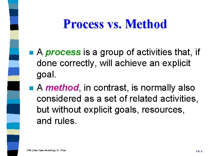 Process vs. Method n n A process is a group of activities that, if Process vs. Method n n A process is a group of activities that, if