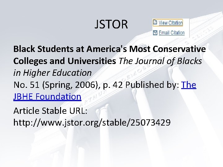 JSTOR Black Students at America's Most Conservative Colleges and Universities The Journal of Blacks