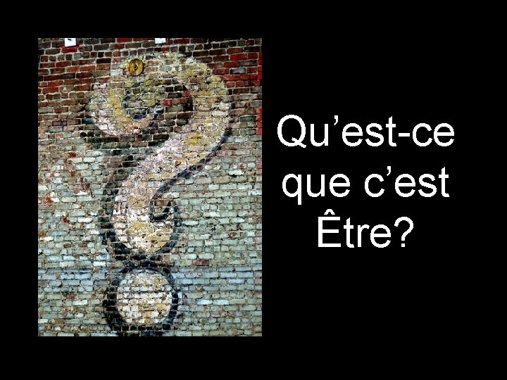 Qu’est-ce que c’est Être? 