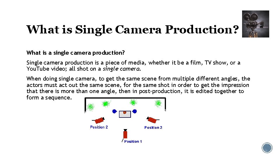 What is Single Camera Production? What is a single camera production? Single camera production What is Single Camera Production? What is a single camera production? Single camera production
